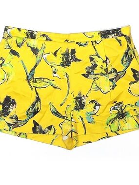 J. Crew Collection Yellow Floral Painterly Print Shorts